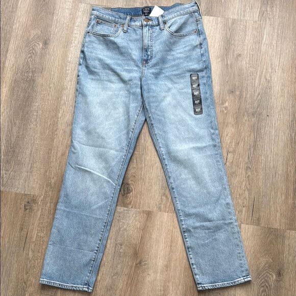 J. Crew Blue Straight Leg Jeans Light Wash High Waist Size 30 - Picture 1 of 5